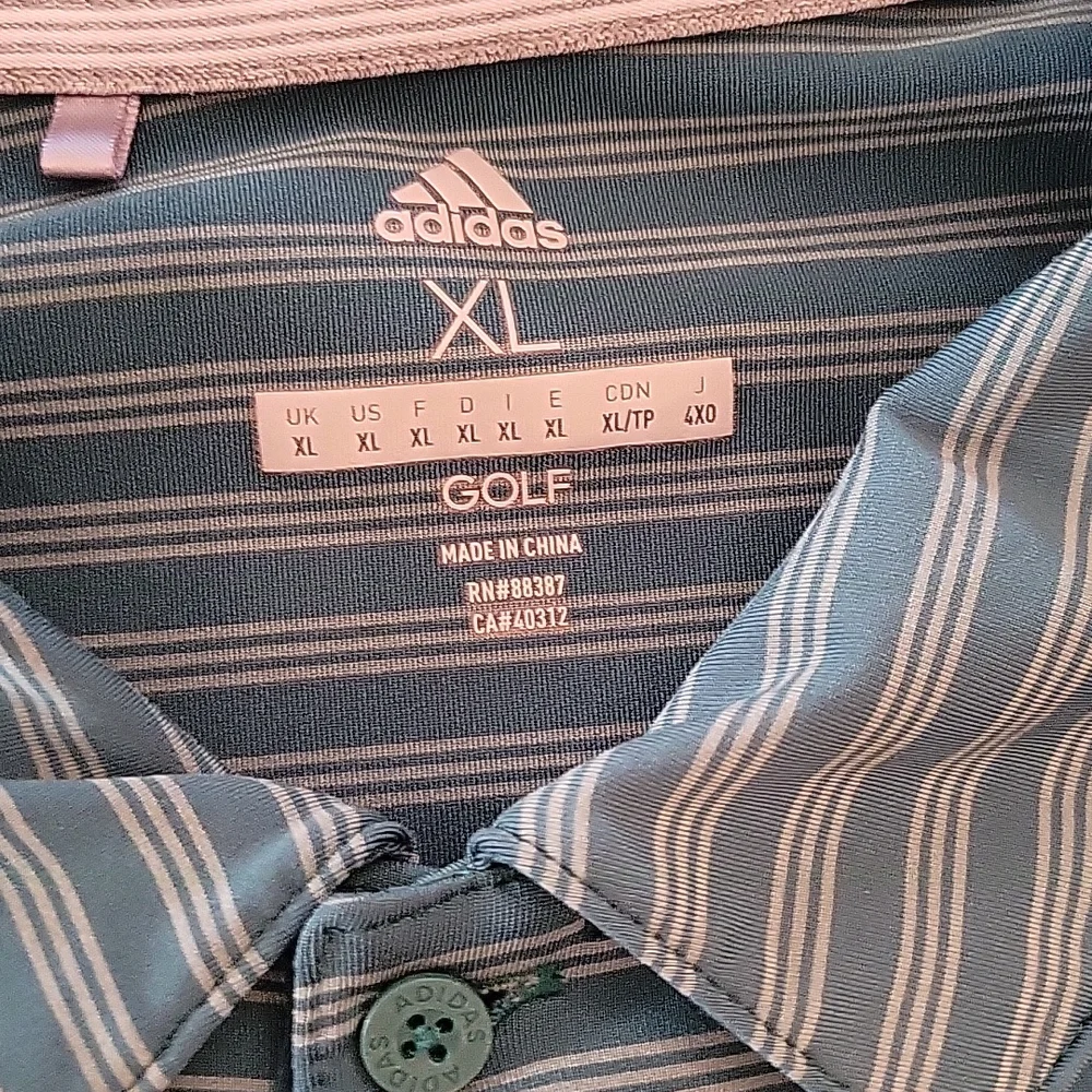 Adidas Climachill Athletic Gold Polo‎ Green Mens XL